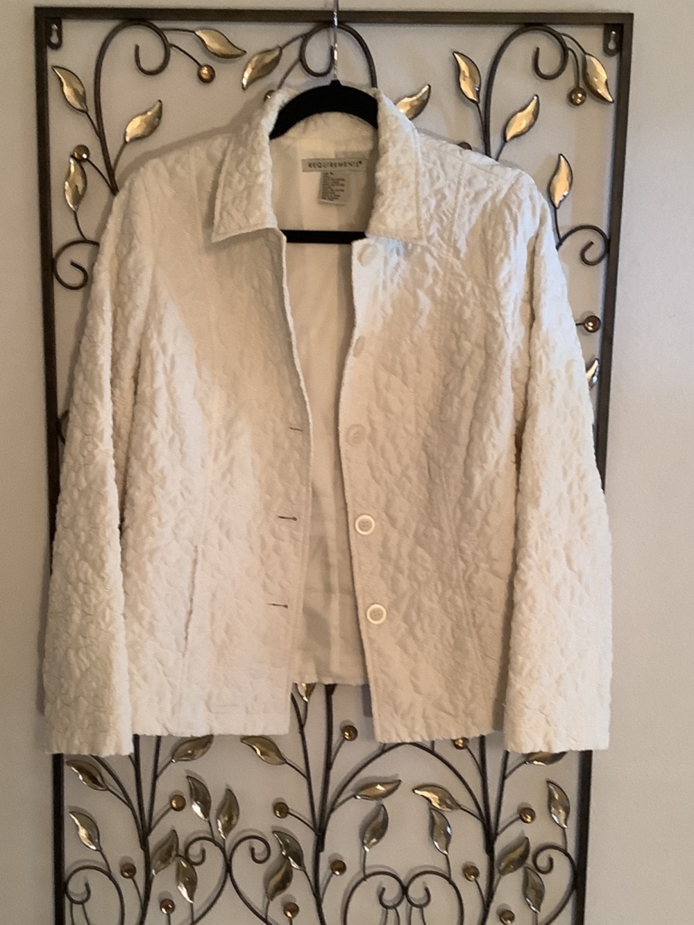 Transitional Cream Quilted Blazer Jacket